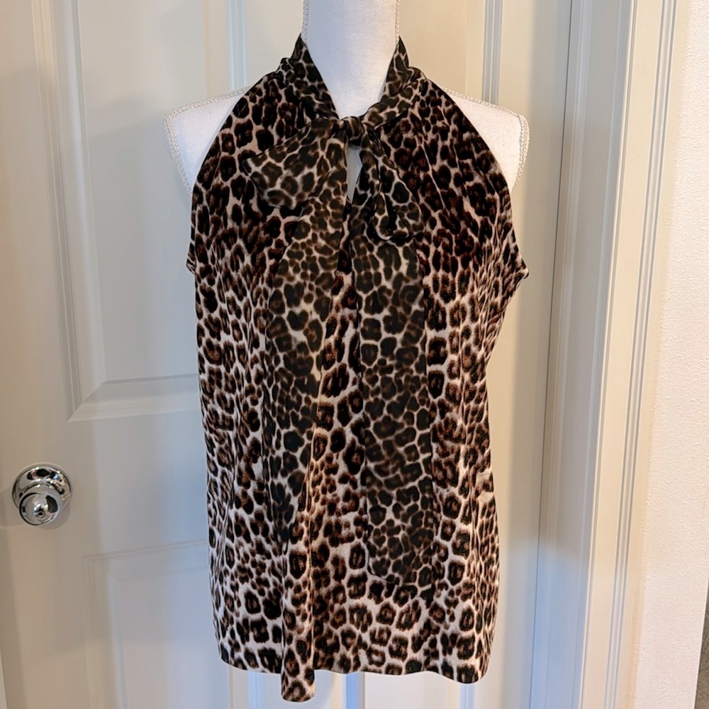 Animal print sleeveless blouse, M